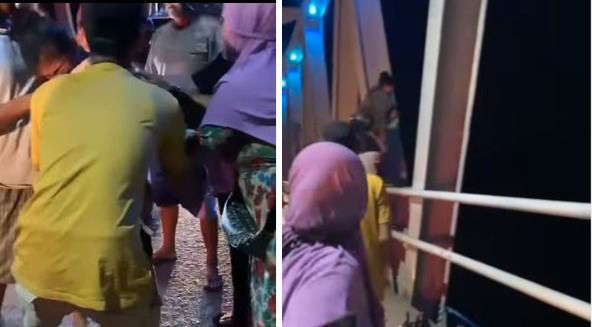 Viral Aksi Heroik Warga Selamatkan Perempuan Hendak Bunuh Diri Sambil Gendong Bayi